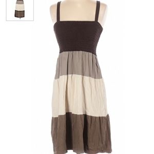 Faded Glory Brown Colorblock Sundress